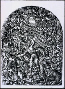 une planche de "l'Apocalyse figurée" gravée parJean Duvet 1561