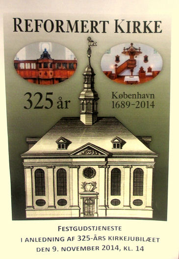 Affiche du 325eme anniversaire de l'église réformée de Copenhague