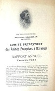 En-tête Rapport du Comité Protestant français  à l'étranger
