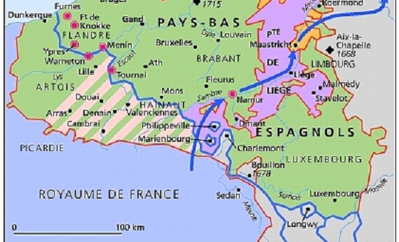Carte des Pays-Bas espagnols