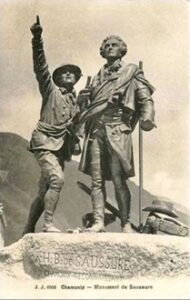 Monument élevé à Chamonix à Saussure et Balmat.