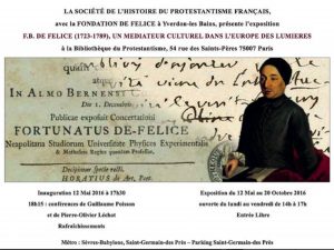 affiche annonce de l'exposition Fortunato de Felice