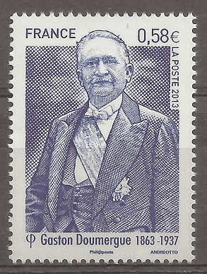 Timbre gravé de Gaston doumergue