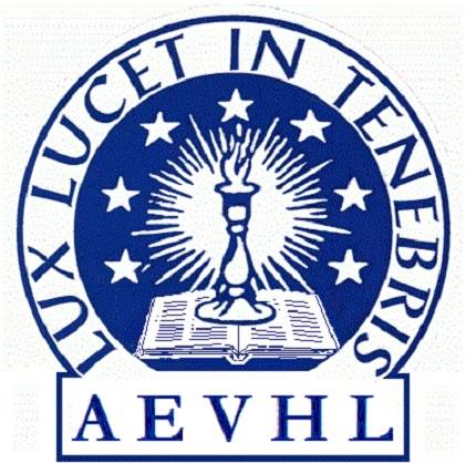 Logo bleu sur fond blanc