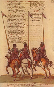reproduction d'une page du manuscrit  relatant l'épopée de Guillaume d'Orange-Nassau